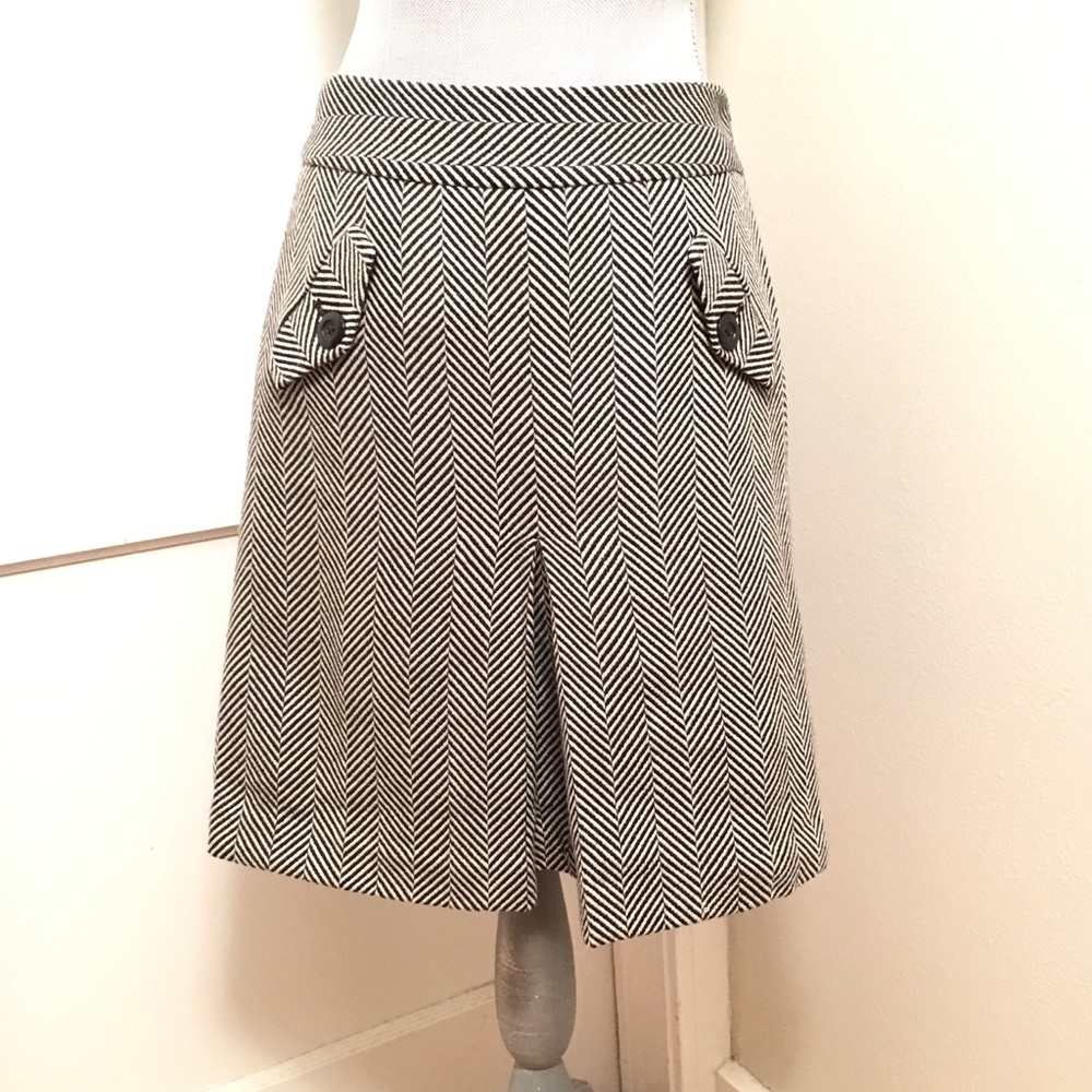 LOFT Herringbone Wool Career Skirt - Picture 1 of 5